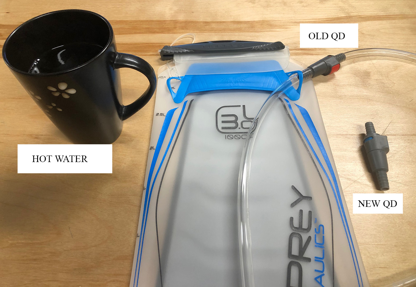 Filling an outlet osprey hydration pack